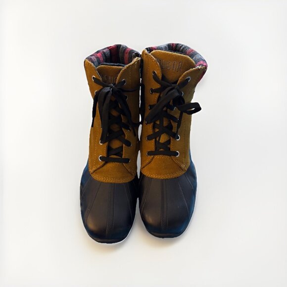 Cougar Totem Women’s Brown Waterproof Duck Boots Oak Leather Rubber Size 7M - Picture 1 of 8